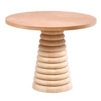 90 cm Yuvarlak Yemek Masası (2-4 Kişilik) Konik Class - Ahşap Cilasız Ham