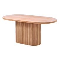 200 cm Çıtalı Oval Yemek Masası (8 Kişilik) Ptt - Ahşap Cilasız Ham