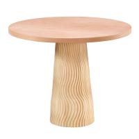 90 cm Yuvarlak Yemek Masası (2-4 Kişilik) Zikzak - Ahşap Cilasız Ham