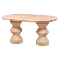 160 cm Oval Yemek Masası (4-6 Kişilik) Elmas - Ahşap Cilasız Ham