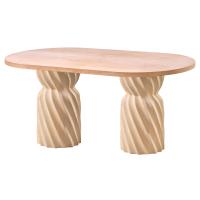 180 cm Oval Yemek Masası (6-8 Kişilik) Burgu - Ahşap Cilasız Ham