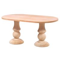 180 cm Oval Yemek Masası (6-8 Kişilik) Vazo - Ahşap Cilasız Ham