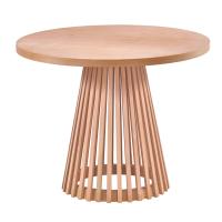 100 cm Yuvarlak Yemek Masası (4 Kişilik) Kafes - Ahşap Cilasız Ham