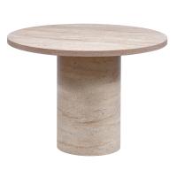 80 cm Yuvarlak Yemek  Masası Silindir (2-4 Kişilik) MDFlam Traverten Desenli
