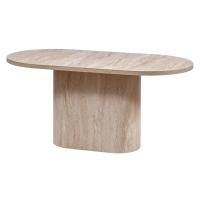 160 cm Oval Yemek Masası Milano (4-6 Kişilik) MDFlam Traverten Desenli