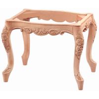 Kavisli Oymalı 55 cm Ahşap Puf Modeli Cilasız Ham