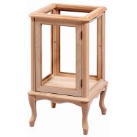 Camlı 75 cm Ahşap Salon Vitrin Gümüşlük Cilasız Ham