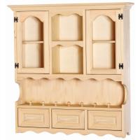 Köy Dolabı 90 cm Ahşap Mutfak Duvar Tereği Dolabı Cilasız Ham