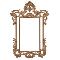 Çırağan Oymalı 90x132 cm MDF Konsol Duvar Aynası Çerçevesi Cilasız Ham