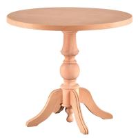 90 cm Yuvarlak Yemek Masası (2-4 Kişilik) Baba Ayak - Ahşap Cilasız Ham