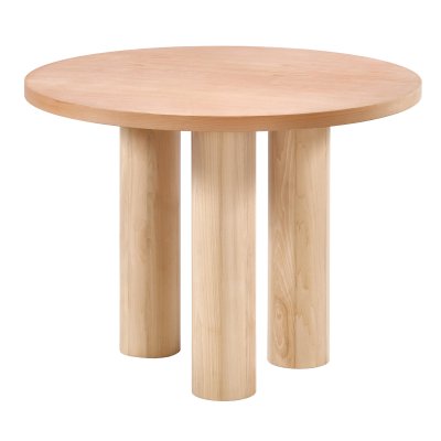 110 cm Yuvarlak Yemek Masası (4 Kişilik) Sütun - Ahşap Cilasız Ham