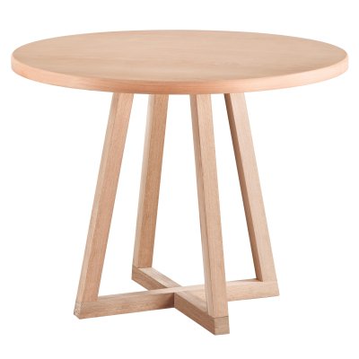 110 cm Yuvarlak Yemek Masası (4 Kişilik) New - Ahşap Cilasız Ham