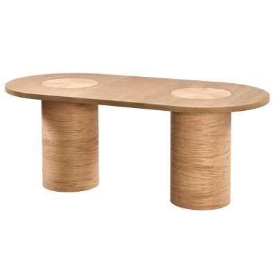 190 cm Oval Yemek Masası (6-8 Kişilik) Truva - Ahşap Cilasız Ham