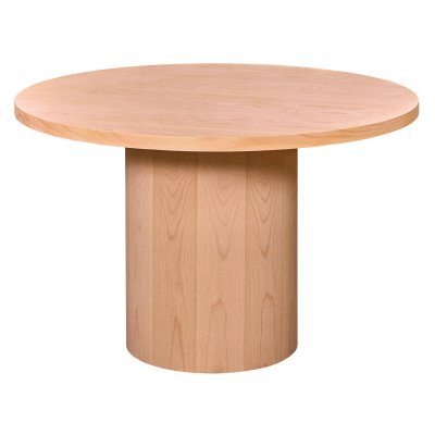 120 cm Yuvarlak Yemek Masası (4-6 Kişilik) Geniş Silindir - Ahşap Cilasız Ham