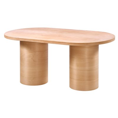 200 cm Oval Yemek Masası (8 Kişilik) Silindir - Ahşap Cilasız Ham