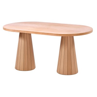 160 cm Oval Yemek Masası (4-6 Kişilik) Line - Ahşap Cilasız Ham