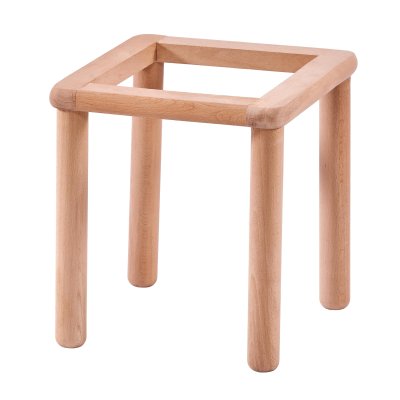 Bohem 40 cm Ahşap Puf Modeli Cilasız Ham