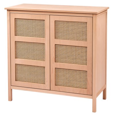 Sefa Hasırlı 110 cm Ahşap Mutfak Salon Büfe Dolabı Cilasız Ham
