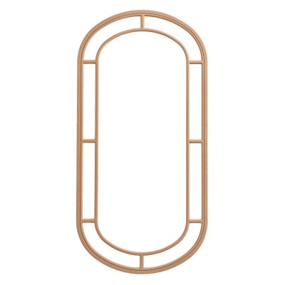 Bambu Kavisli 90x180 cm MDF Boy Aynası Çerçevesi Cilasız Ham