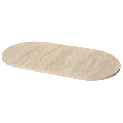 160x90 cm Oval Masa Tablası MDFlam Traverten Desenli