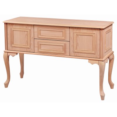 Dolaplı 130 cm Ahşap Salon Konsolu Cilasız Ham
