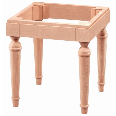 Tornalı Kasalı 40 cm Ahşap Puf Modeli Cilasız Ham