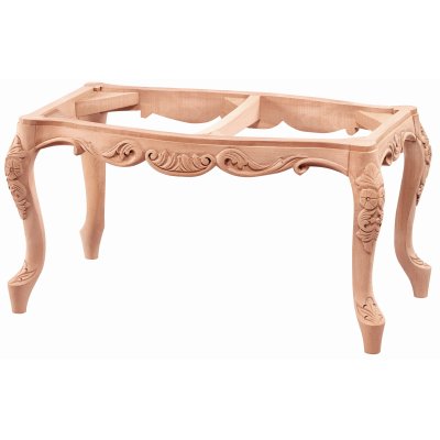 Kavisli Oymalı 80 cm Ahşap Puf Modeli Cilasız Ham