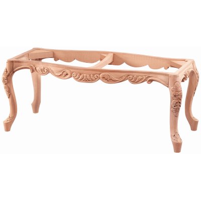 Kavisli Oymalı 100 cm Ahşap Puf Modeli Cilasız Ham