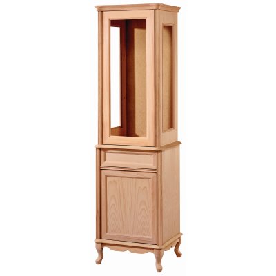 Lükens 55 cm Ahşap Mutfak Salon Vitrin Kaşıklık Dolabı Cilasız Ham