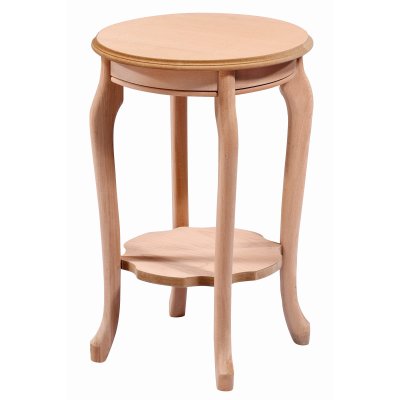 Lüks Mini Yuvarlak Ahşap Çiçeklik Saksılık Standı Cilasız Ham