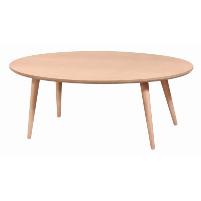 Retro Oval Ahşap Orta Sehpa Modeli Cilasız Ham