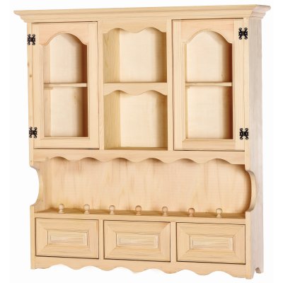 Köy Dolabı 90 cm Ahşap Mutfak Duvar Tereği Dolabı Cilasız Ham