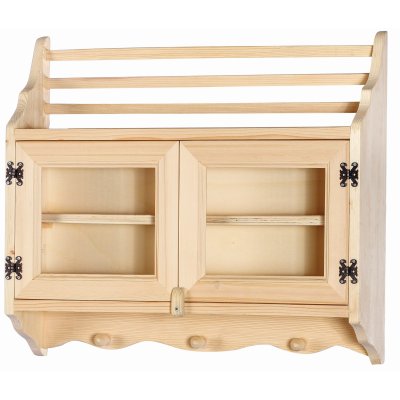 Baharatlık 65 cm Ahşap Mutfak Duvar Tereği Dolabı Cilasız Ham