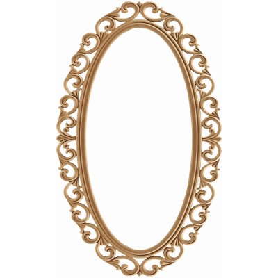 Lilyum Oval 84x140 cm MDF Konsol Duvar Aynası Çerçevesi Cilasız Ham