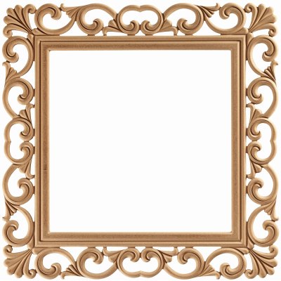Lilyum Kare 80x80 cm MDF Konsol Duvar Aynası Çerçevesi Cilasız Ham