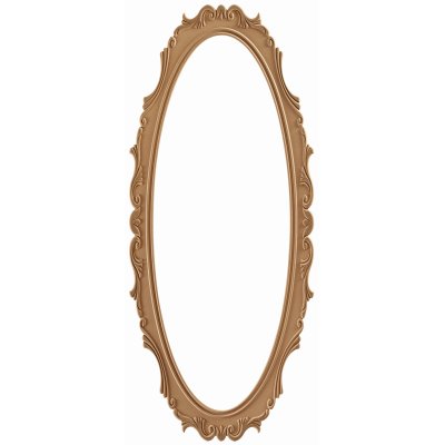 Lale Oval 90x180 cm MDF Boy Aynası Çerçevesi Cilasız Ham