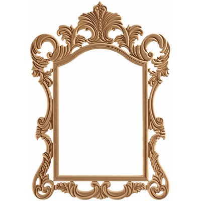 Şehzade Oymalı 85x120 cm MDF Konsol Duvar Aynası Çerçevesi Cilasız Ham