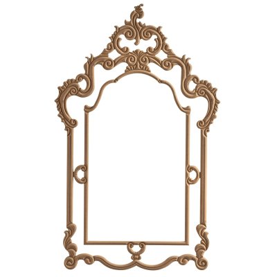 Sofia Oymalı 80x130 cm MDF Konsol Duvar Aynası Çerçevesi Cilasız Ham