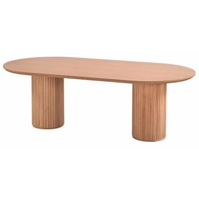 PTT 240 cm Çift Çıta Ayaklı Oval Ahşap Yemek Masası Ham 