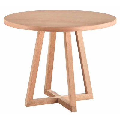 100 cm Yuvarlak Yemek Masası (4 Kişilik) New - Ahşap Cilasız Ham