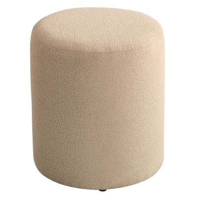 Bukle Kumaş Silindir Yuvarlak Puf 05 