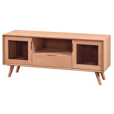 Retro Açık 140 cm Ahşap Salon TV Ünitesi Cilasız Ham