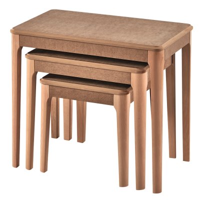 Soft Mdf Ahşap Zigon Sehpa Seti Cilasız Ham